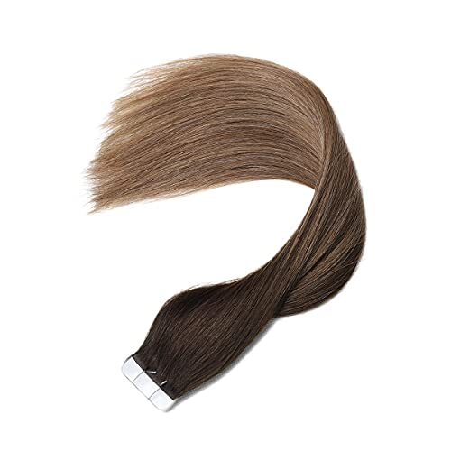 Human Hair Tape in Extensions Ombre Baylage Hair 14 Inch Tape in Extensions - Image 68