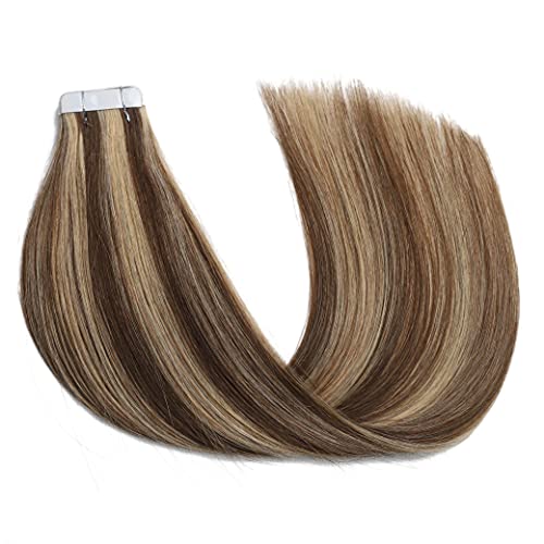 Human Hair Tape in Extensions Ombre Baylage Hair 14 Inch Tape in Extensions - Image 70