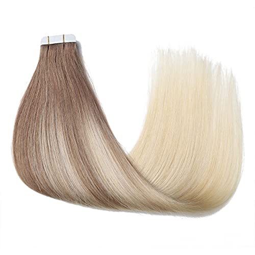 Human Hair Tape in Extensions Ombre Baylage Hair 14 Inch Tape in Extensions - Image 76
