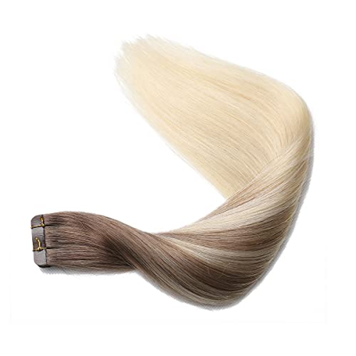Human Hair Tape in Extensions Ombre Baylage Hair 14 Inch Tape in Extensions - Image 80