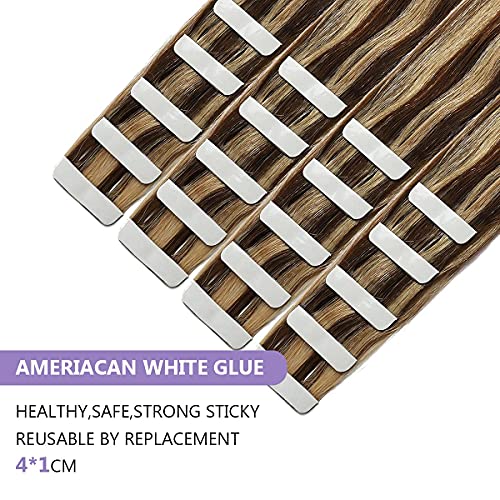 Human Hair Tape in Extensions Ombre Baylage Hair 14 Inch Tape in Extensions - Image 88