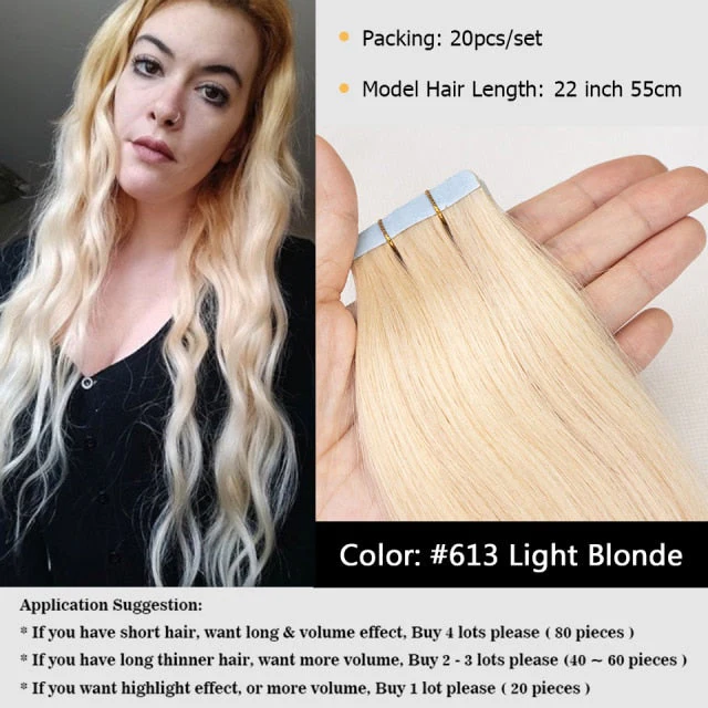 Invisible Skin Weft Tape in Human Hair Extensions - Image 3