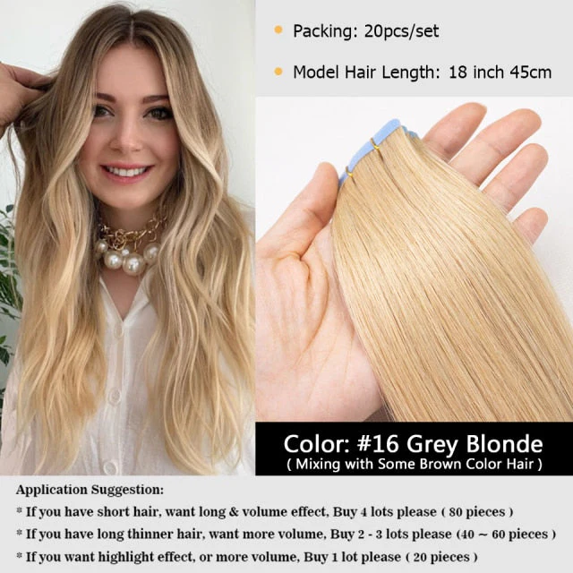 Invisible Skin Weft Tape in Human Hair Extensions - Image 4