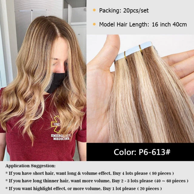 Invisible Skin Weft Tape in Human Hair Extensions - Image 5