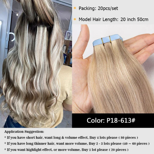 Invisible Skin Weft Tape in Human Hair Extensions - Image 6