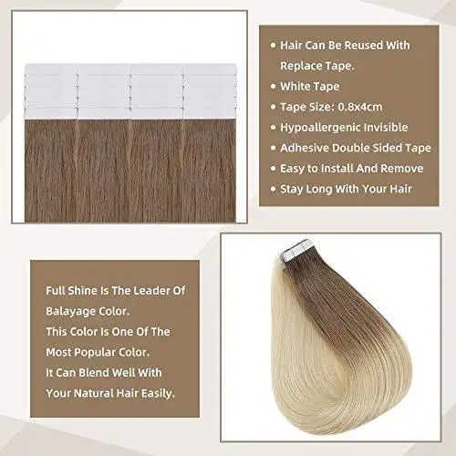 Invisible Tape Remy Human Hair Extensions 14 to 22 Inches Long - Image 15