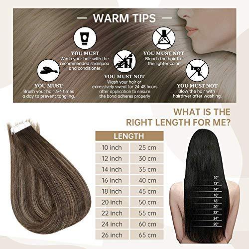 Invisible Tape Remy Human Hair Extensions 14 to 22 Inches Long - Image 158