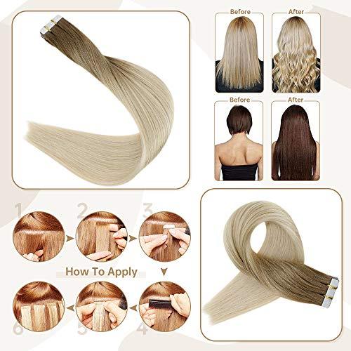 Invisible Tape Remy Human Hair Extensions 14 to 22 Inches Long - Image 178