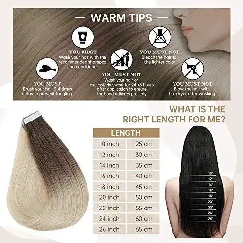 Invisible Tape Remy Human Hair Extensions 14 to 22 Inches Long - Image 20