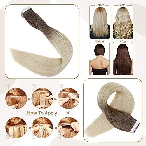 Invisible Tape Remy Human Hair Extensions 14 to 22 Inches Long - Image 21