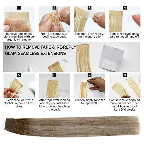 Invisible Tape Remy Human Hair Extensions 14 to 22 Inches Long - Image 6