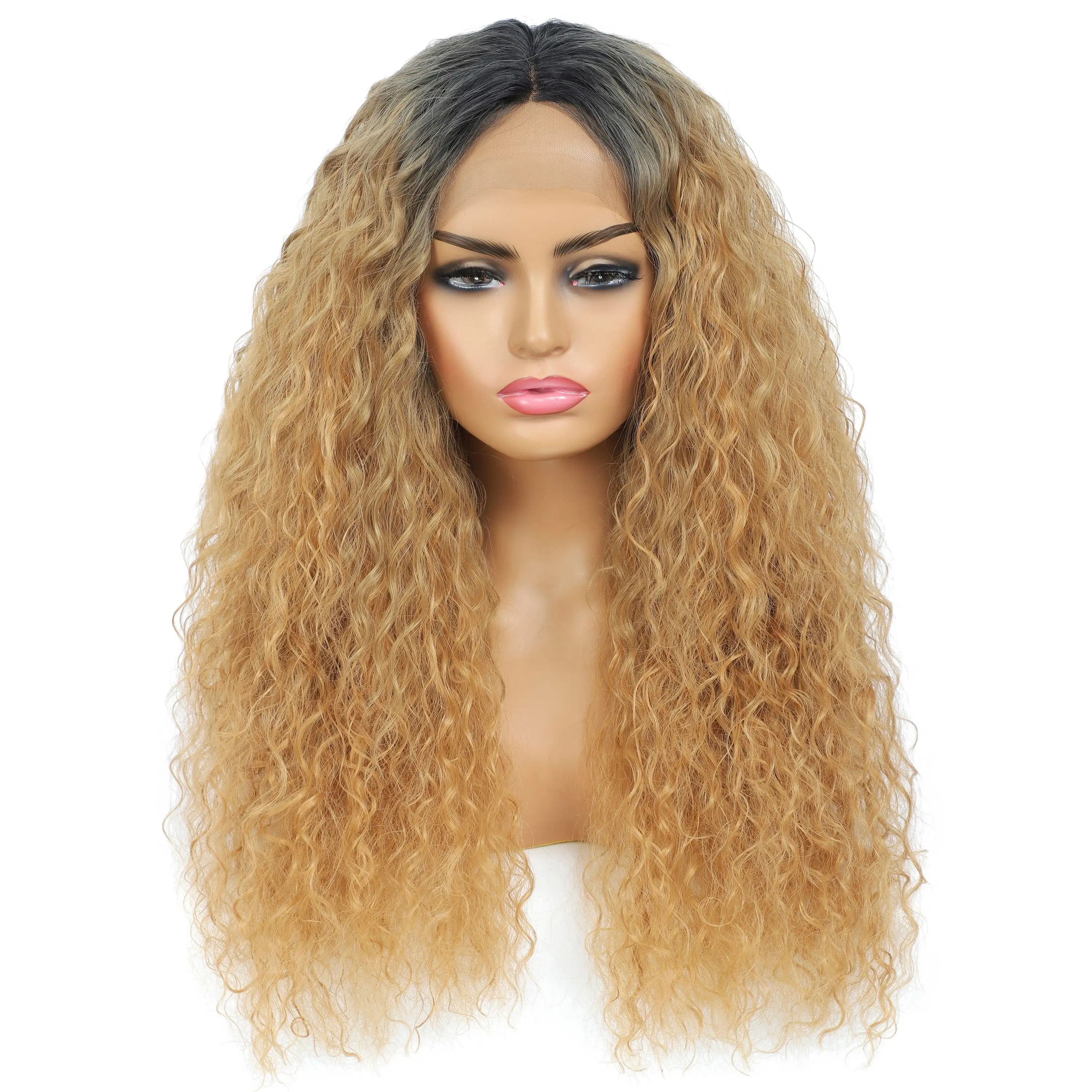 Jessica Curly Synthetic lace front Wig - Image 2