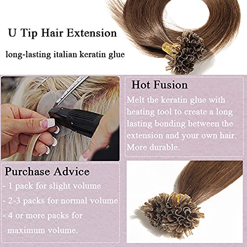 Keratin Fushion Bonded U Tip Human Hair Extensions - 50 Strands/Pack 50g - Image 75
