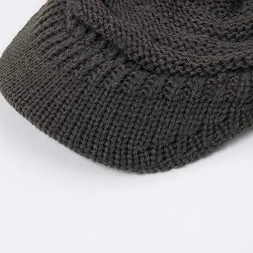 Knitted Ponytail Beanie Hat 2pc Set - Image 5