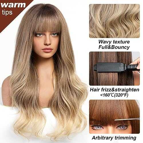 Ombre Dark Blonde Wavy Wig - Image 5