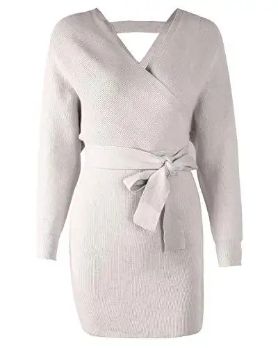 Ladies Knitted Wrap Around Sweater Dress - Image 18