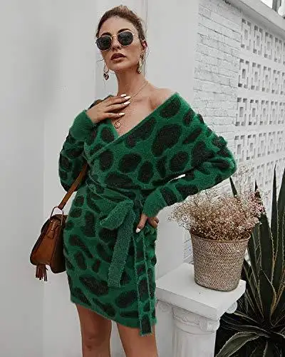 Ladies Knitted Wrap Around Sweater Dress - Image 21