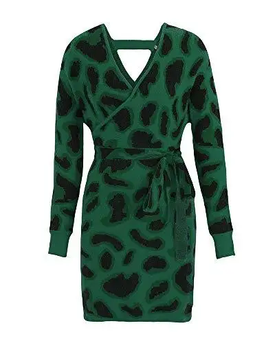 Ladies Knitted Wrap Around Sweater Dress - Image 25