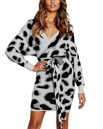 Ladies Knitted Wrap Around Sweater Dress - Image 26