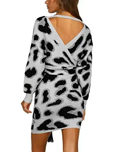 Ladies Knitted Wrap Around Sweater Dress - Image 27