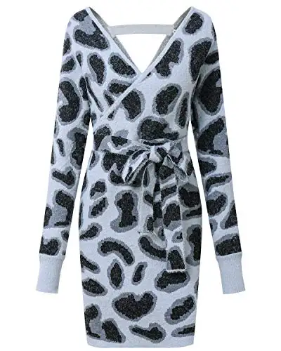 Ladies Knitted Wrap Around Sweater Dress - Image 29