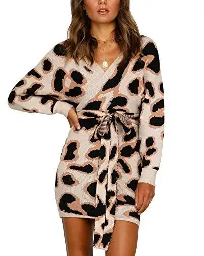 Ladies Knitted Wrap Around Sweater Dress - Image 32