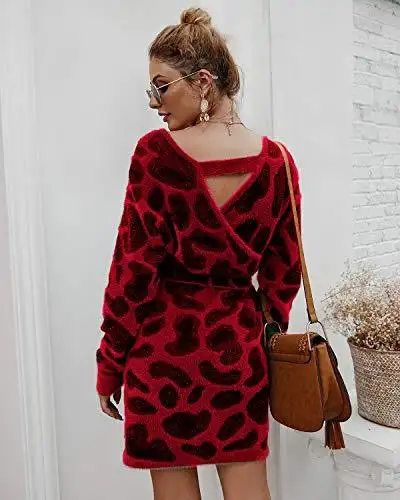 Ladies Knitted Wrap Around Sweater Dress - Image 38