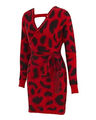 Ladies Knitted Wrap Around Sweater Dress - Image 39