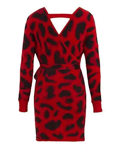 Ladies Knitted Wrap Around Sweater Dress - Image 40