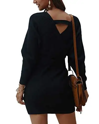 Ladies Knitted Wrap Around Sweater Dress - Image 9