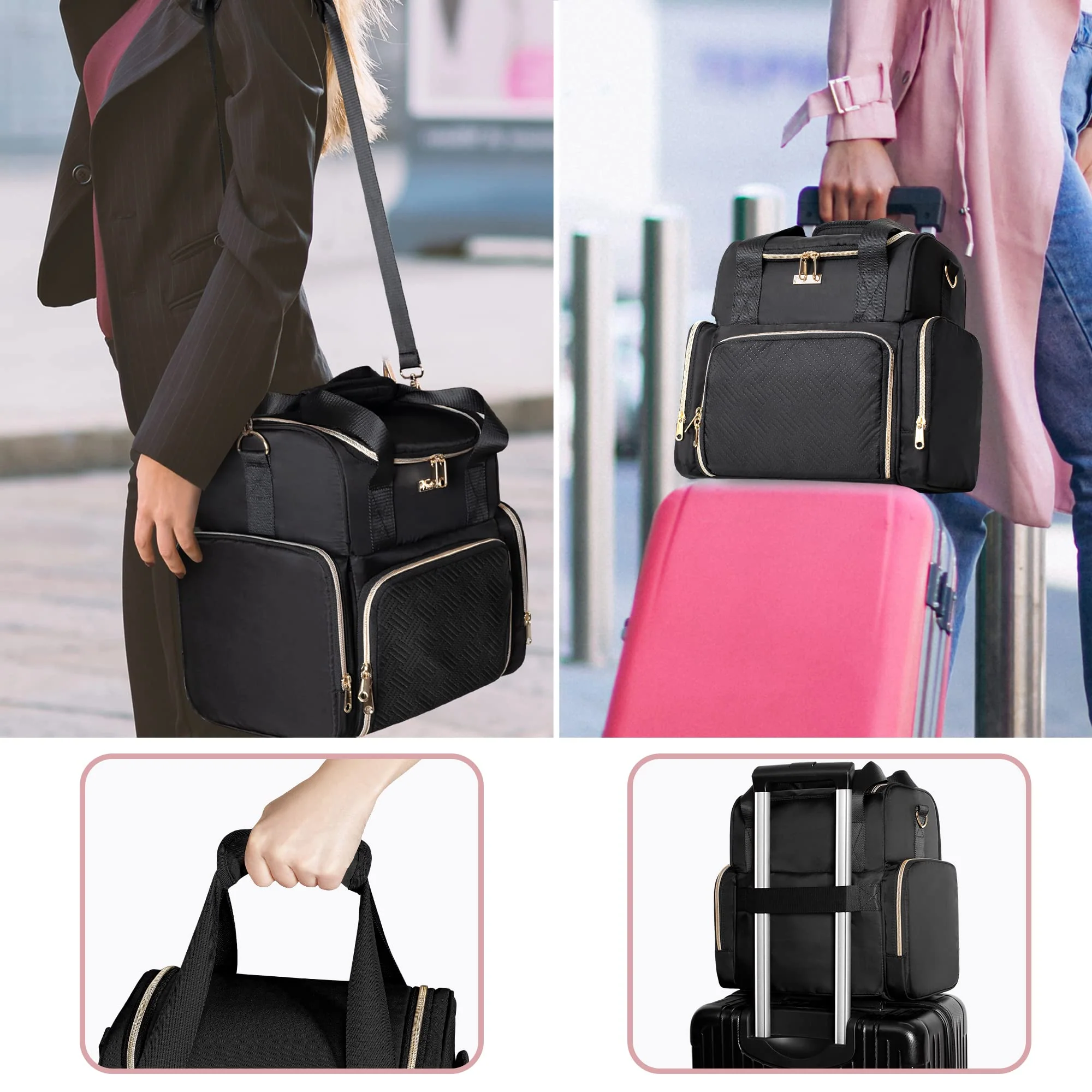 Large Makeup Cosmetic Bag with 3 Removable Cases - Image 13