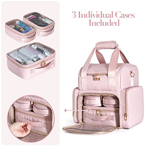 Large Makeup Cosmetic Bag with 3 Removable Cases - Image 2