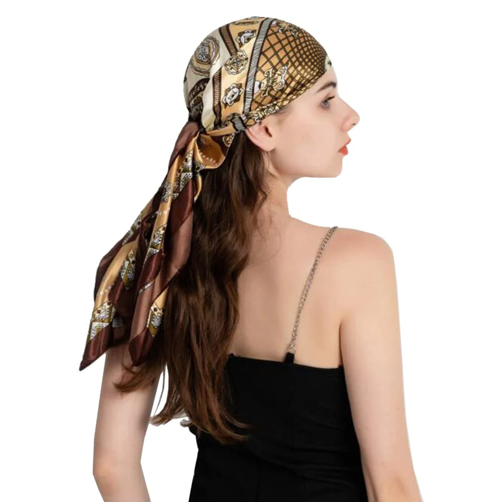 Large Satin Square Head Scarf - 2PCS - Image 10