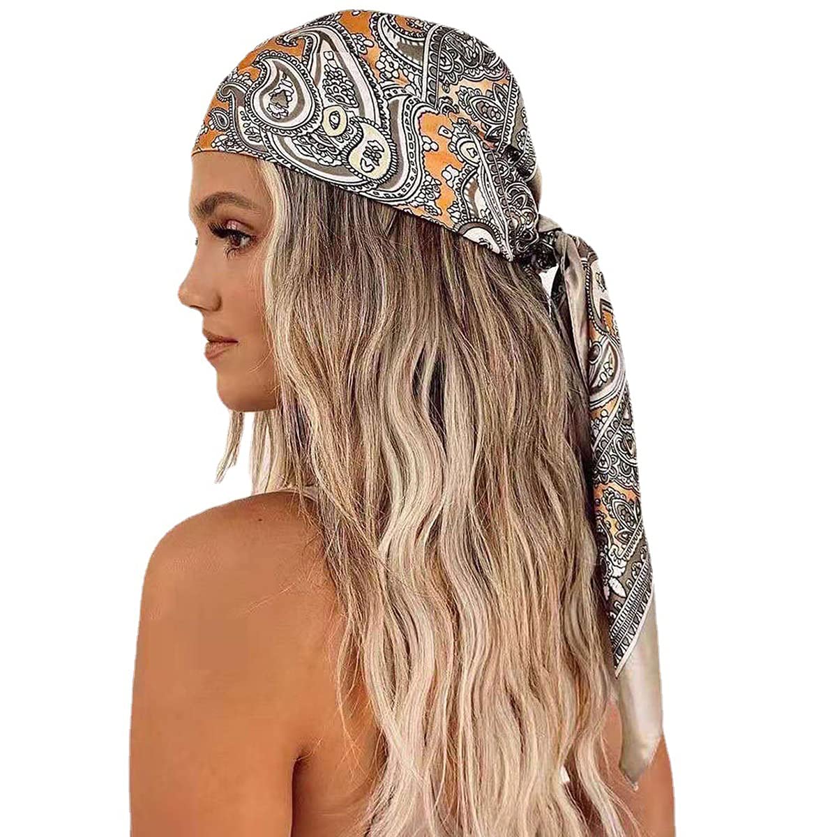 Large Satin Square Head Scarf - 2PCS - Image 15