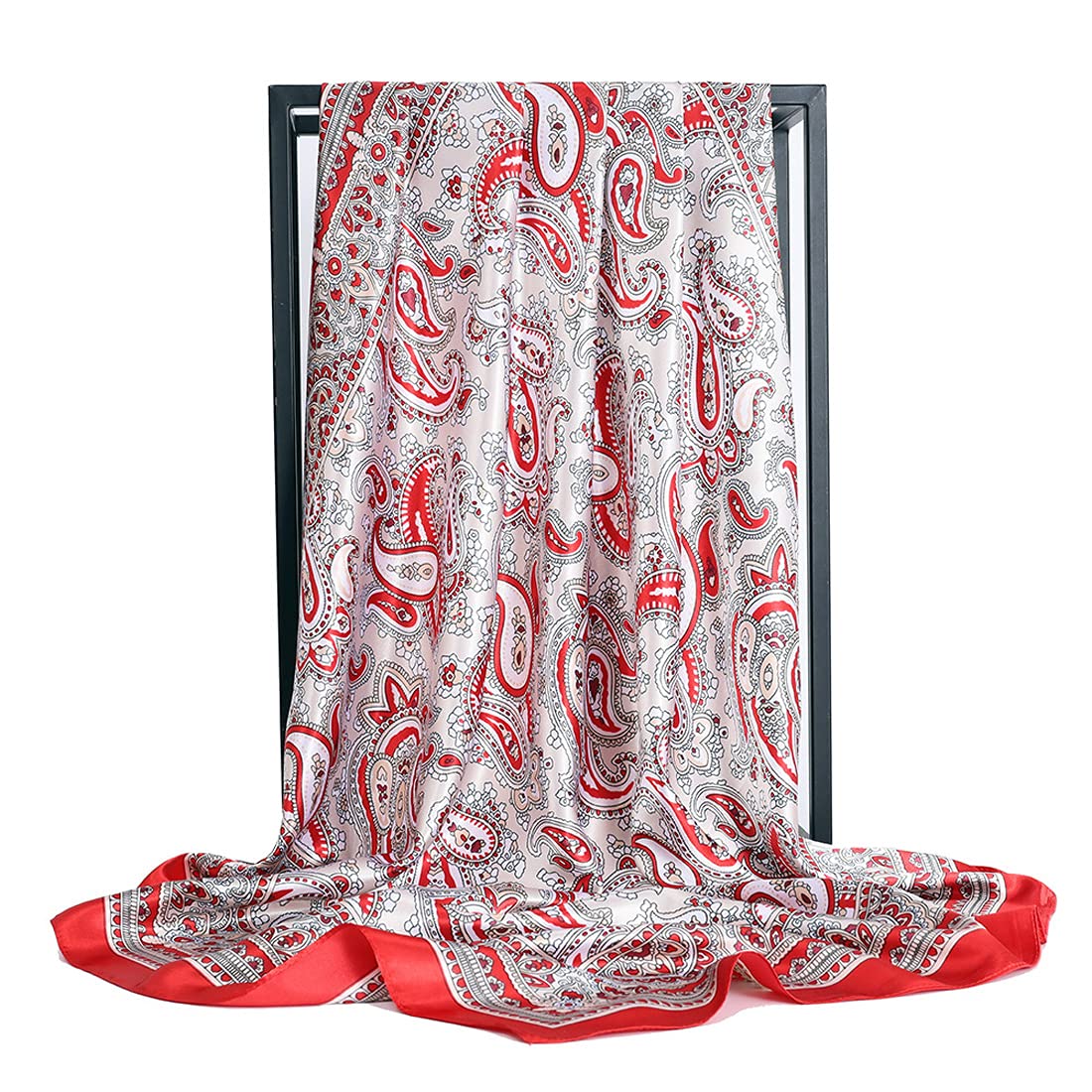 Large Satin Square Head Scarf - 2PCS - Image 17
