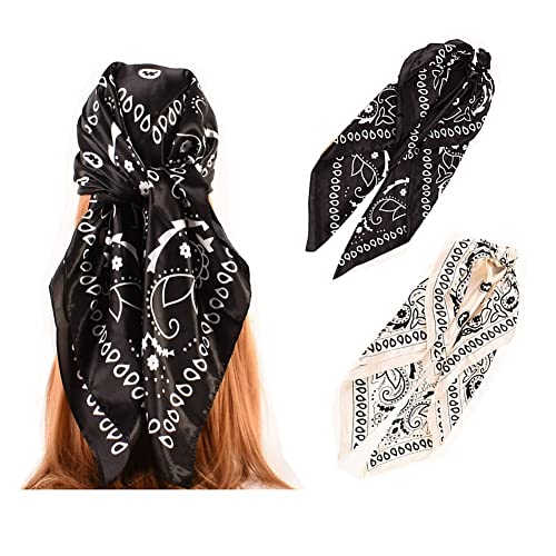 Large Satin Square Head Scarf - 2PCS - Image 20