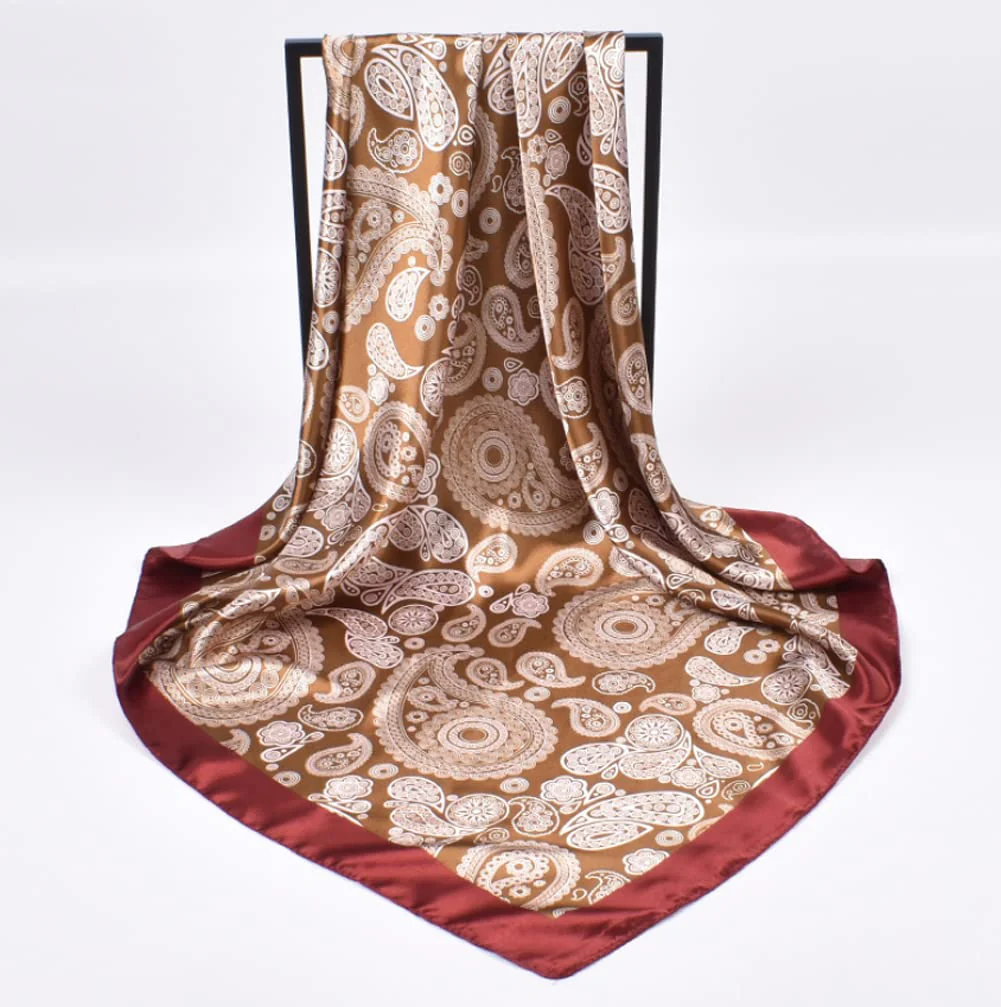 Large Satin Square Head Scarf - 2PCS - Image 28
