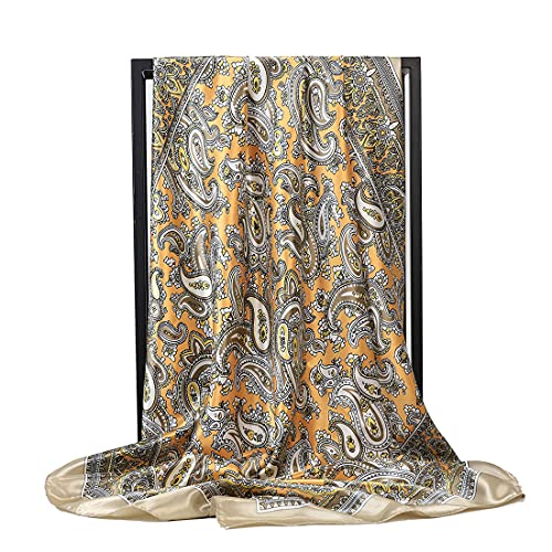 Large Satin Square Head Scarf - 2PCS - Image 4