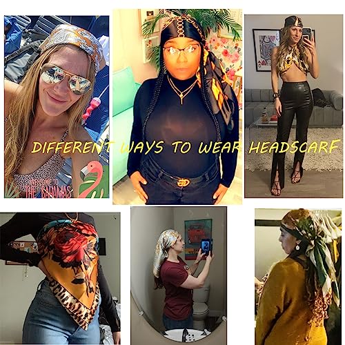 Large Satin Square Head Scarf - 2PCS - Image 5