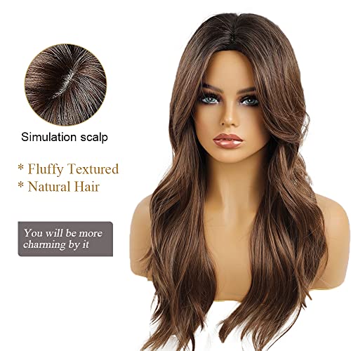 Layered Wavy Mixed Brown Wig - Image 2