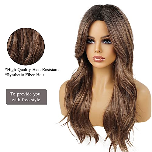 Layered Wavy Mixed Brown Wig - Image 3