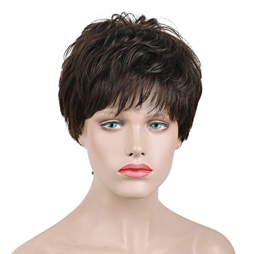 Layered Short Flip Style Blended Human Hair Wig for Women - Image 10