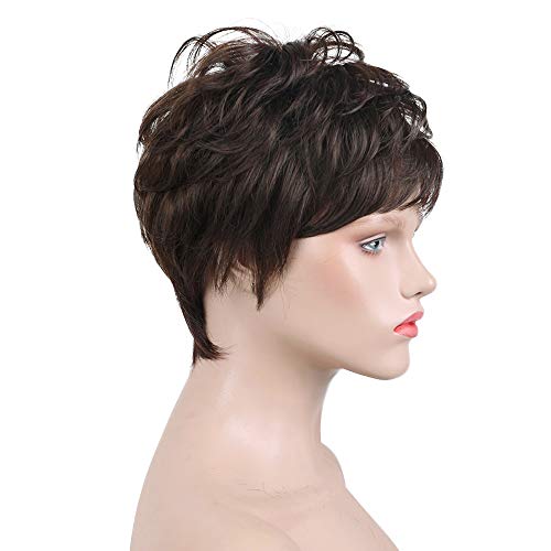 Layered Short Flip Style Blended Human Hair Wig for Women - Image 12