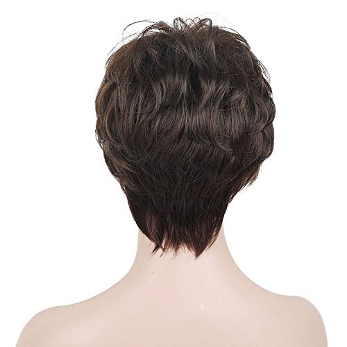 Layered Short Flip Style Blended Human Hair Wig for Women - Image 13