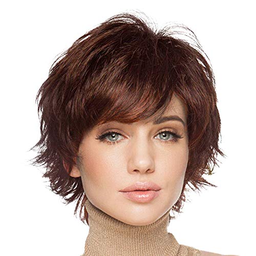Layered Short Flip Style Blended Human Hair Wig for Women - Image 20