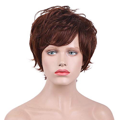 Layered Short Flip Style Blended Human Hair Wig for Women - Image 21