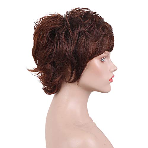 Layered Short Flip Style Blended Human Hair Wig for Women - Image 22