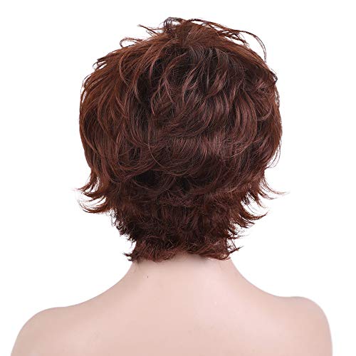Layered Short Flip Style Blended Human Hair Wig for Women - Image 24