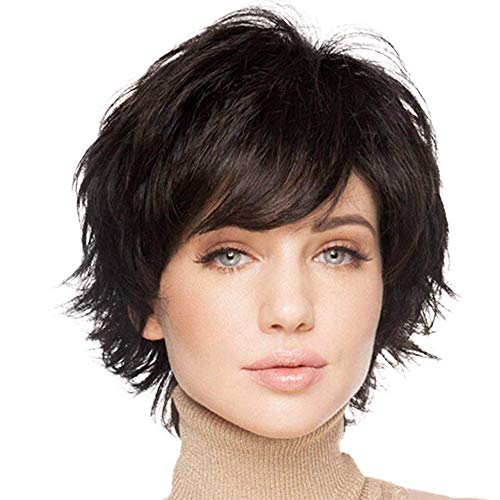 Layered Short Flip Style Blended Human Hair Wig for Women - Image 25