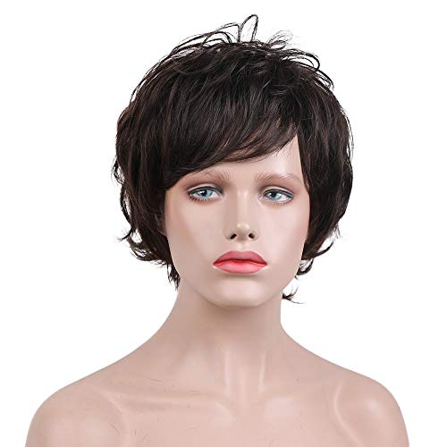 Layered Short Flip Style Blended Human Hair Wig for Women - Image 26